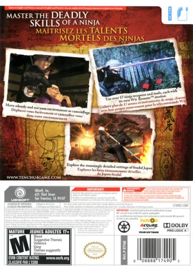 Tenchu- Shadow Assassins box cover back